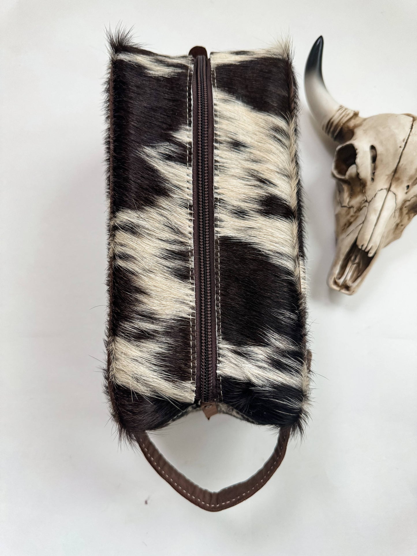 Cowhide | Western Toiletry Makeup Shaving Travel Bag