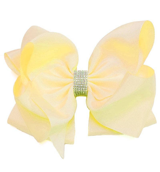 Cream Rhinestone Hair Bow