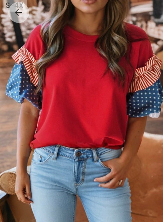 July 4th Puff Sleeve Top