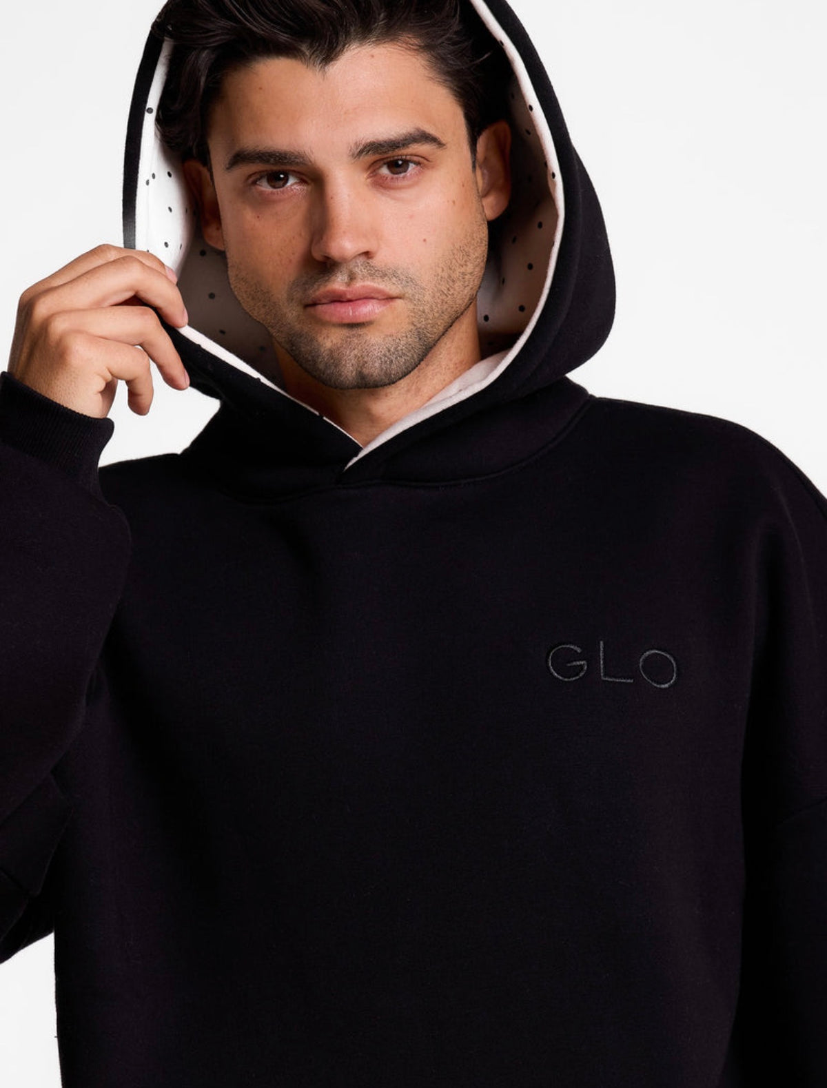 GLO Forgiven Polka Dot Patchwork Hoodie