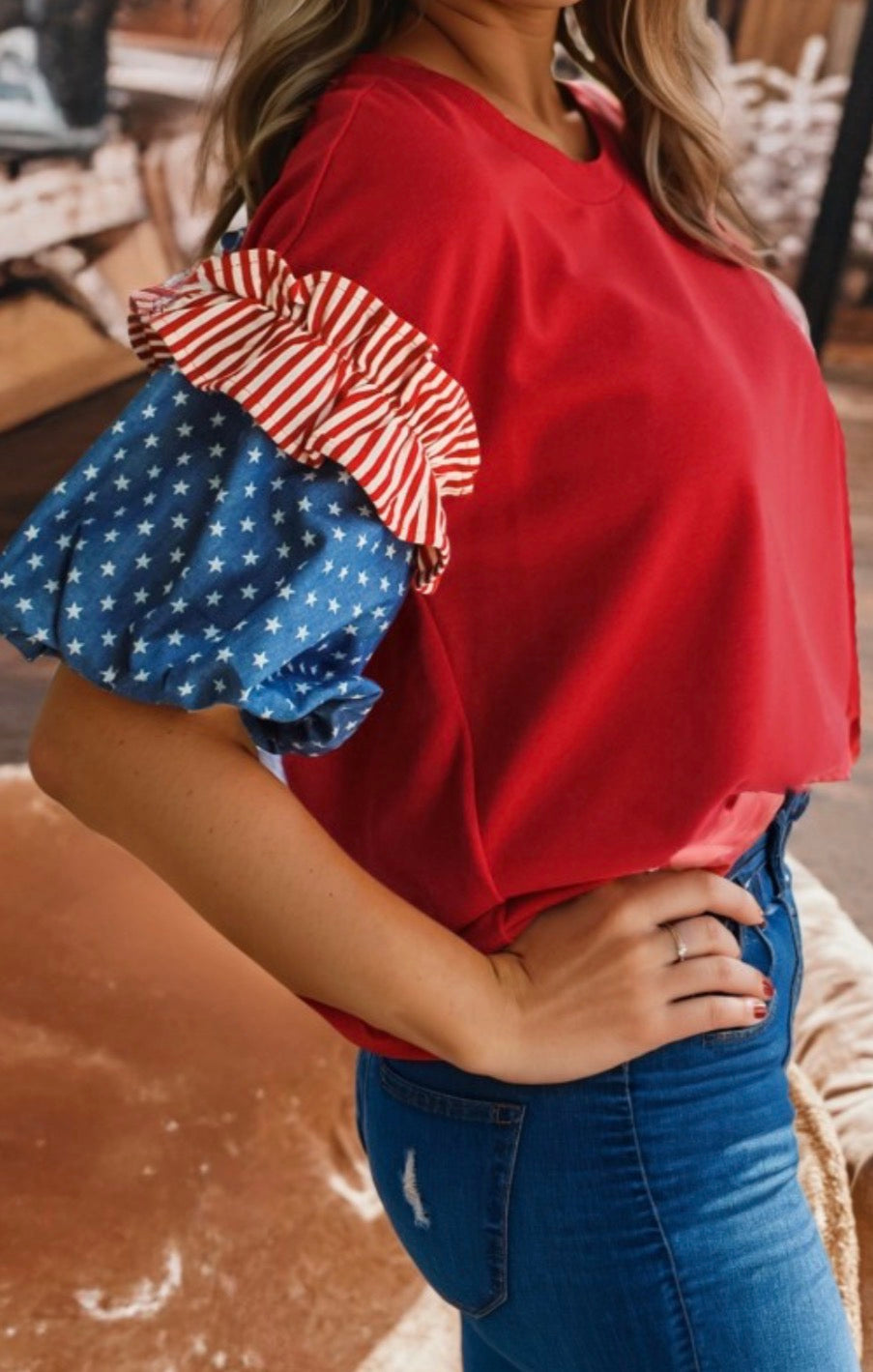 July 4th Puff Sleeve Top
