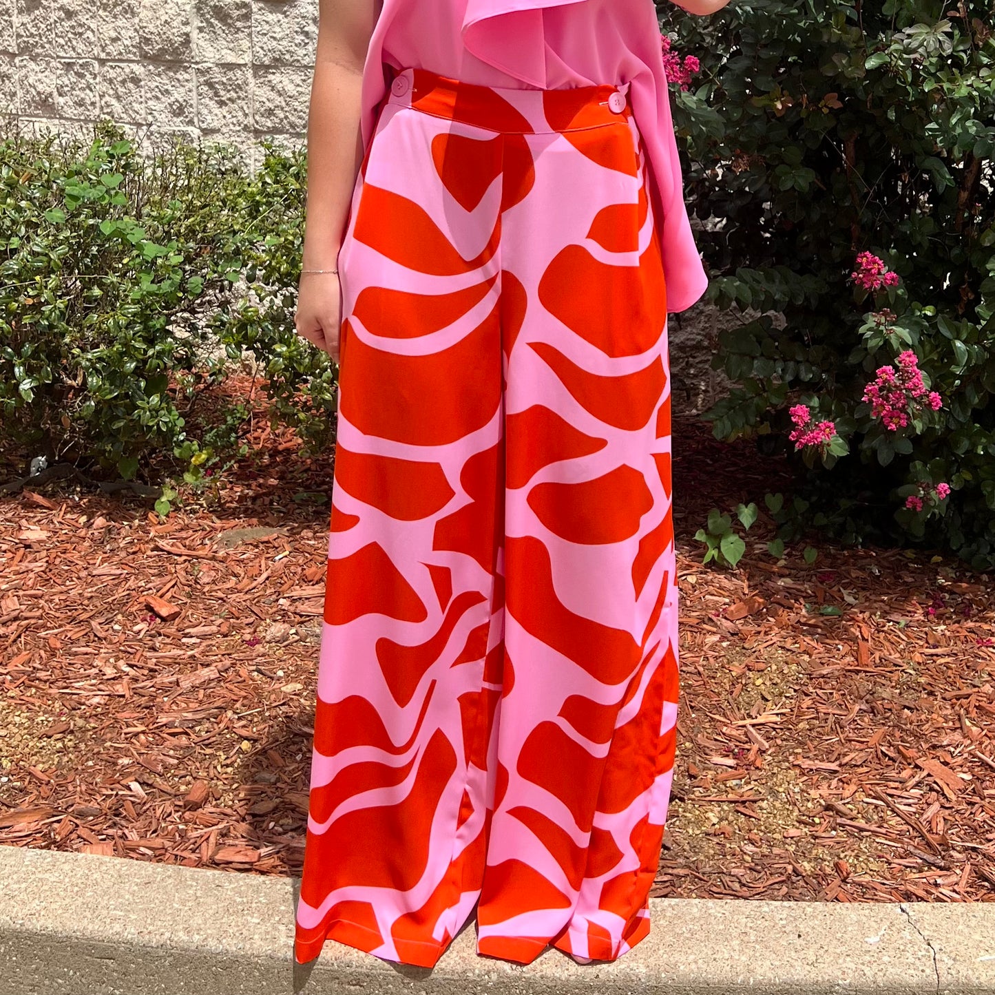 Pink & Orange Geometrical Pants