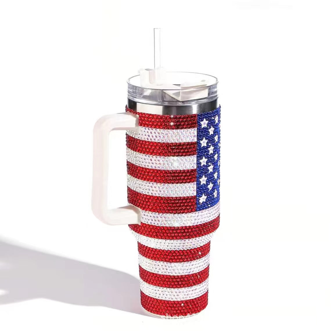 Rhinestone Flag 40oz Tumbler
