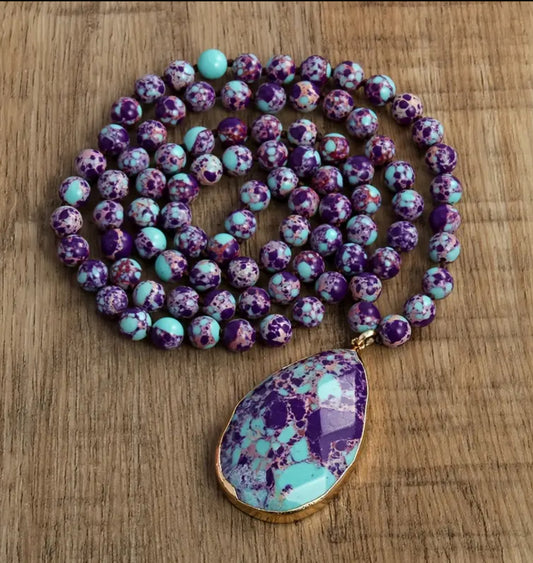 Purple Boho Style Pendant Necklace