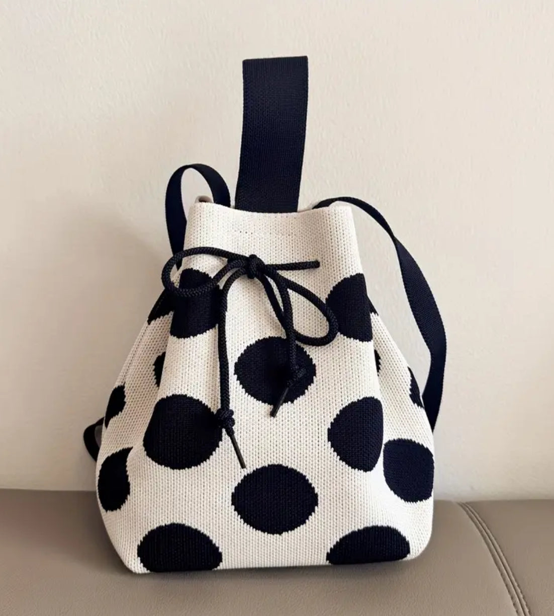 Polka Dot Drawstring Bag