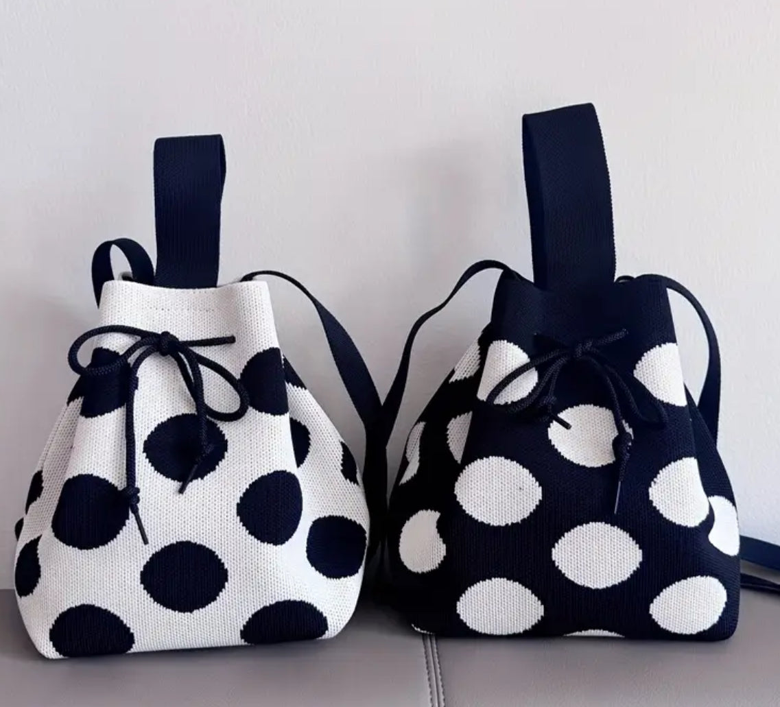 Polka Dot Drawstring Bag