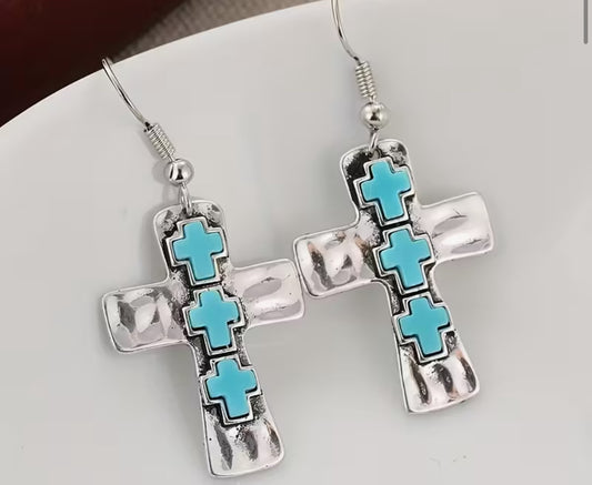Cross Drop Earrings