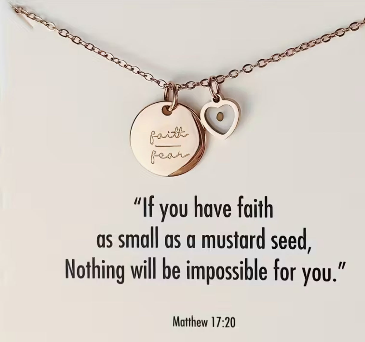 Faith Over Fear Seed Necklace