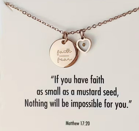 Faith Over Fear Seed Necklace