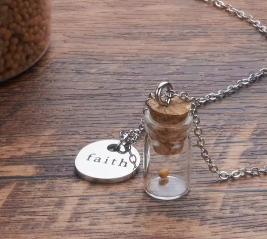 Faith Bottle Seed Necklace