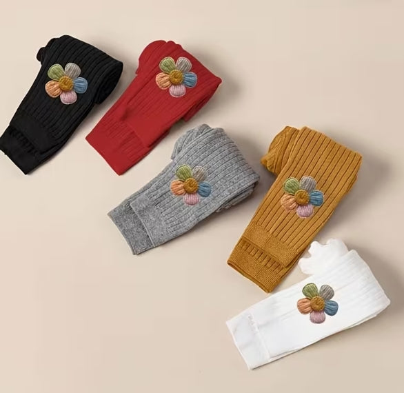 Girls Flower Leggins