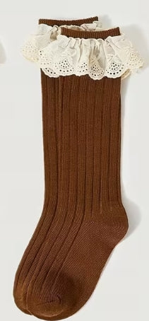 Girls Ruffle Knee Socks