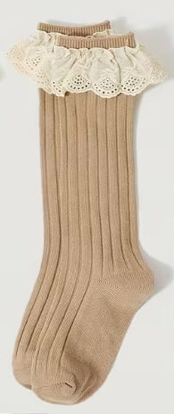 Girls Ruffle Knee Socks