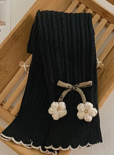 Girls Floral Bow Leggings