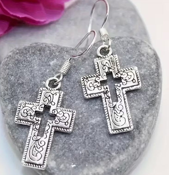 Cross Pendant Earrings