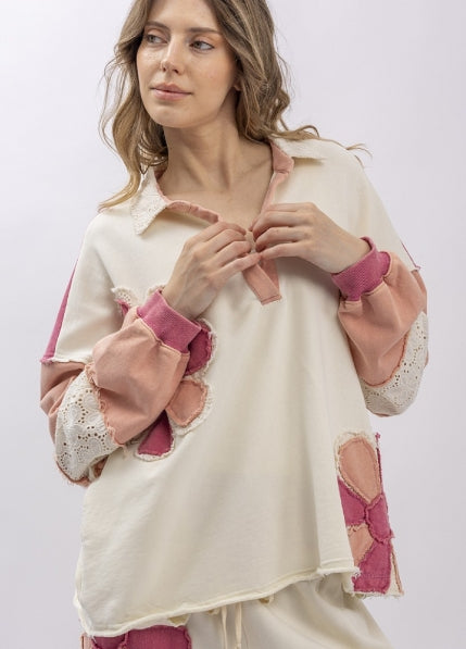 Flower Patchwork Sweatshirt
