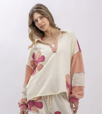 Flower Patchwork Sweatshirt
