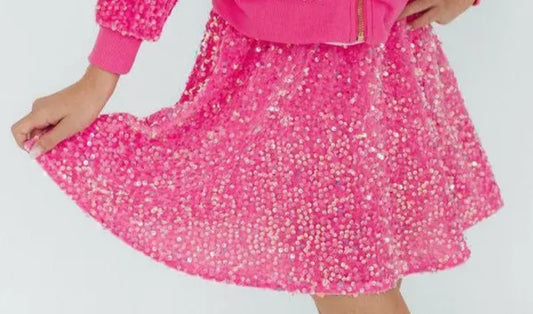 Pink Sequin Twirl Skort
