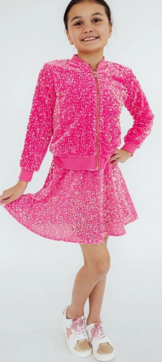 Pink Sequin Twirl Skort