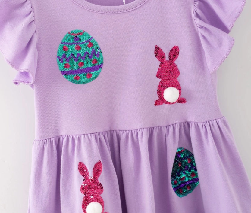 Egg Hunt Sequin Girls Dress