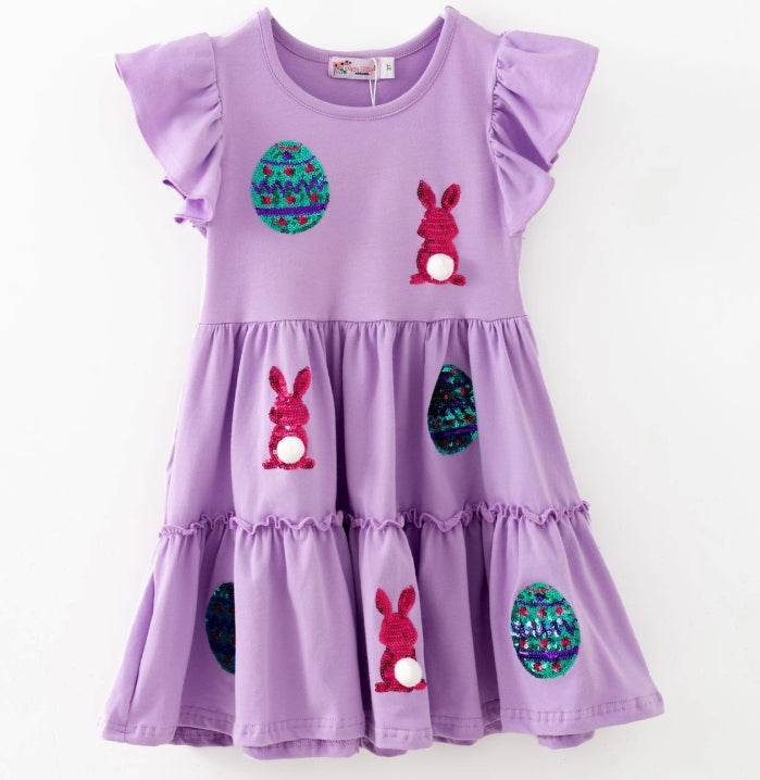 Egg Hunt Sequin Girls Dress