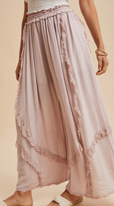Crinkle Palazzo Pants