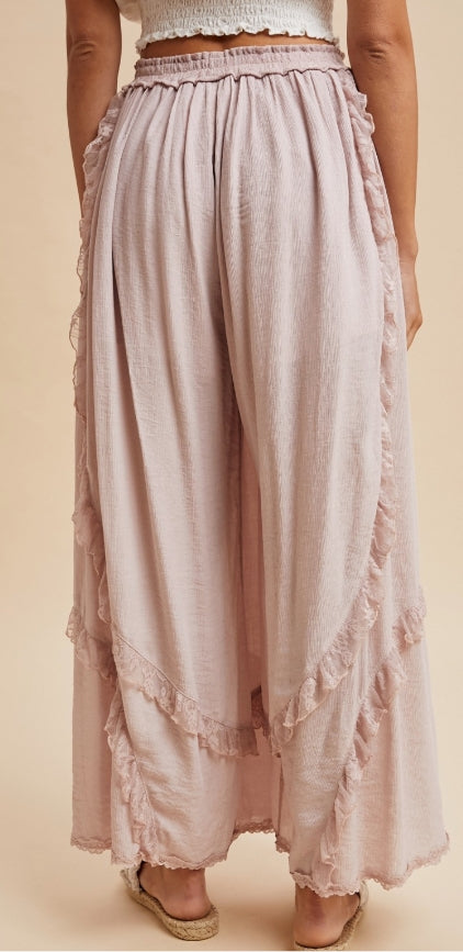 Crinkle Palazzo Pants