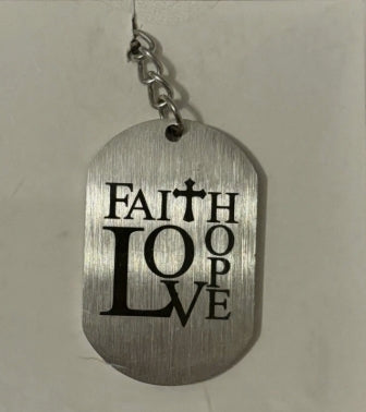 Keychain Faith Love Hope Dog Tag