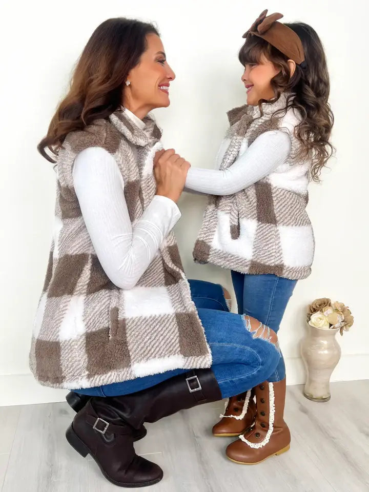 Mommy & Me Plaid Vest
