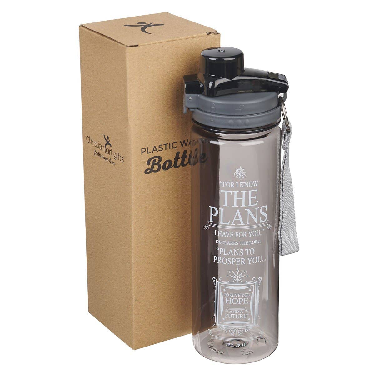 Water Bottle Plastic Black For I Know the Plans Jer. 29:11