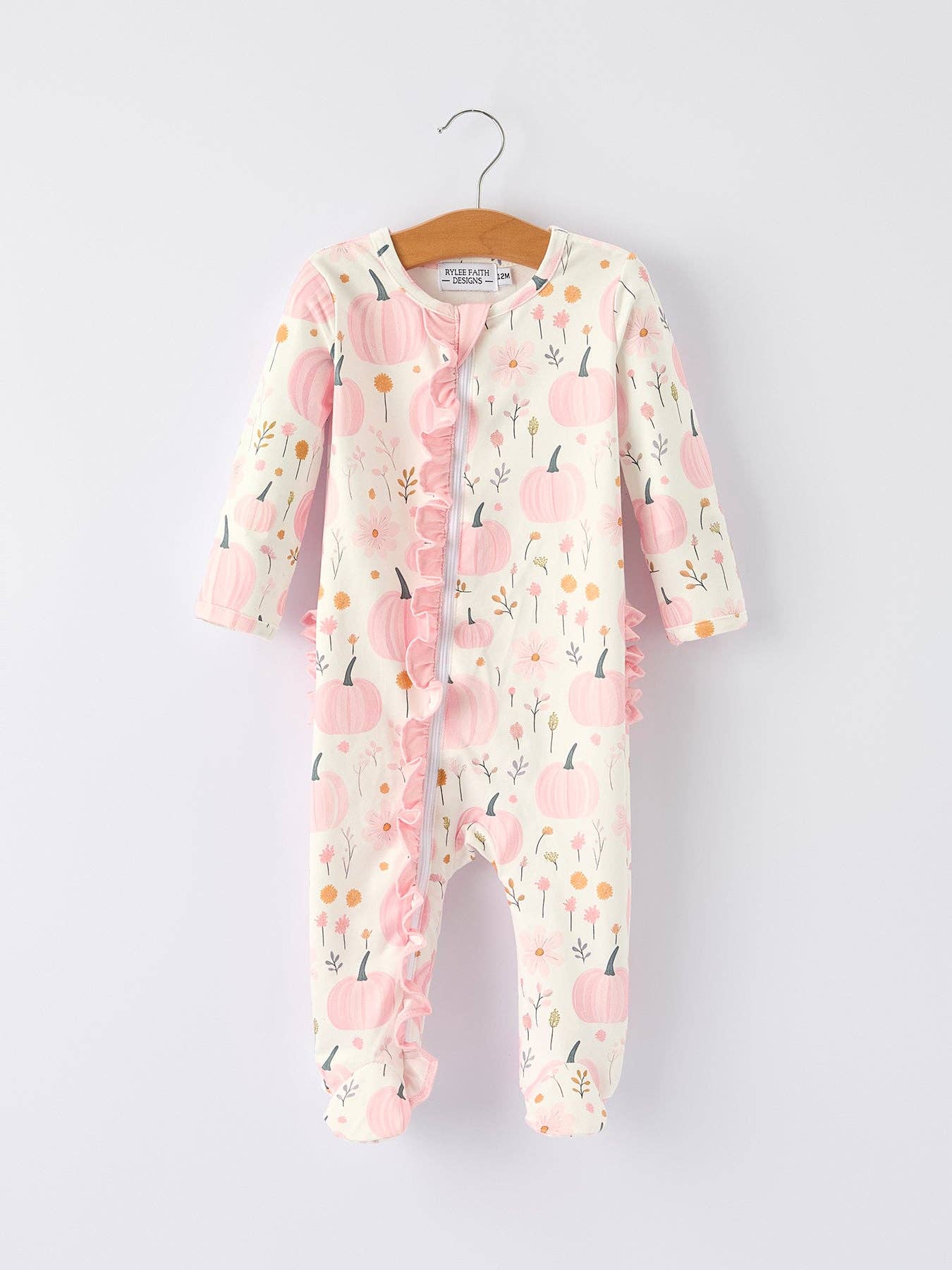 Infant Pink Pumpkin Romper