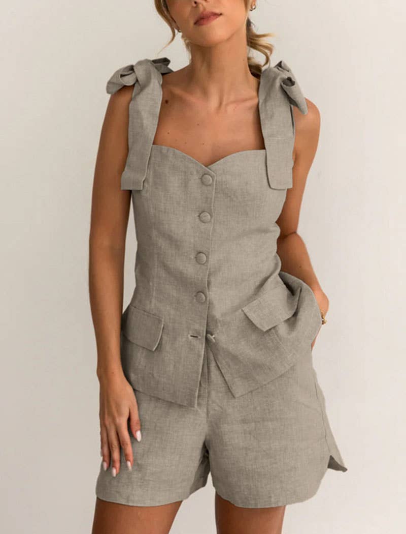 Shorts Set with Bow Straps