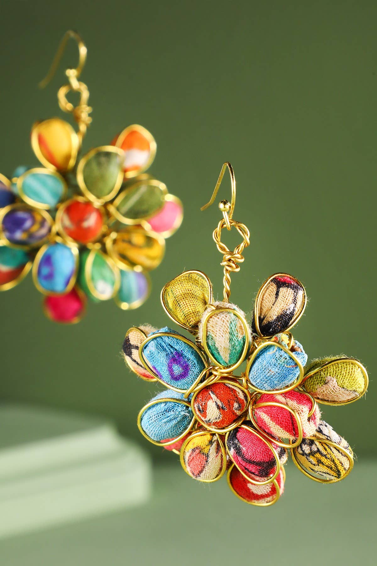 Handmade Beaded Flower Earrings
