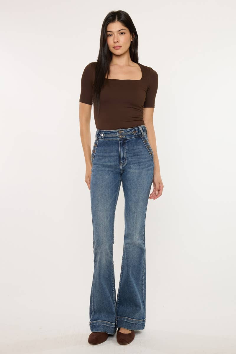 HIGH RISE FLARE JEANS KanCan