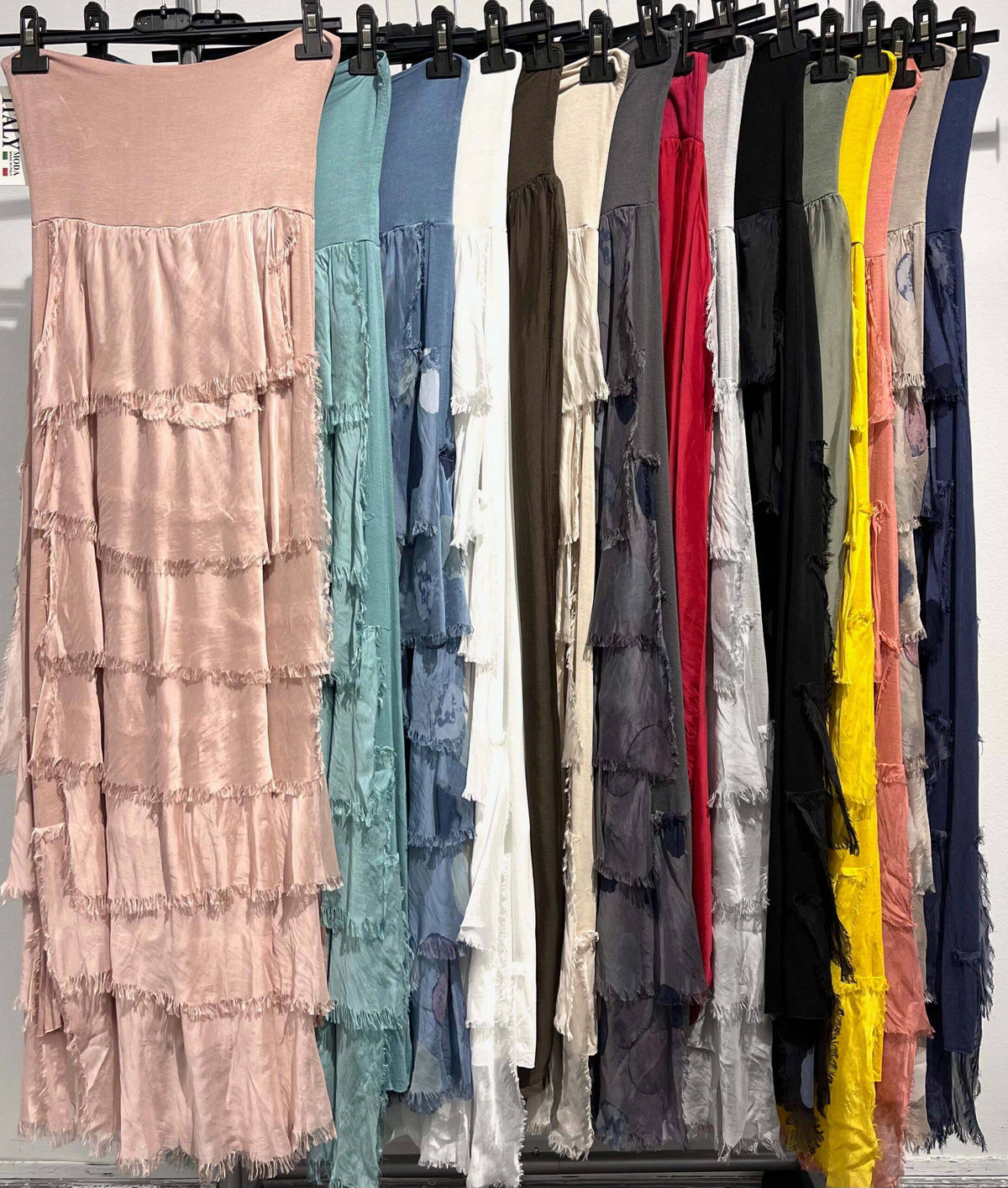 Silk Tiered Solid Skirt (Size 1-14)