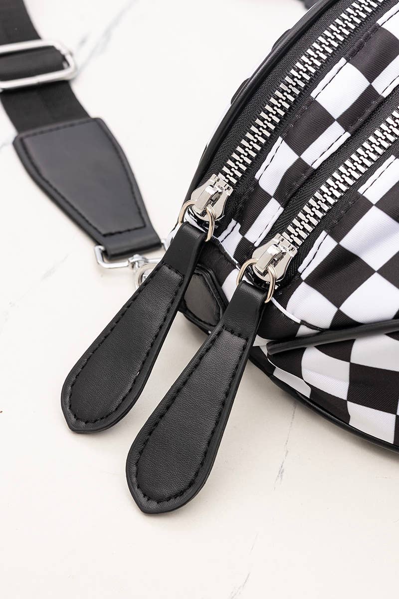 Double Zip Crescent Sling Bum Bag