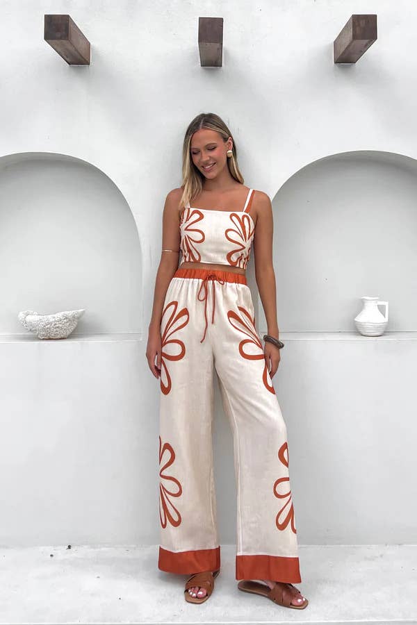 Halter Crop Top Pants Set