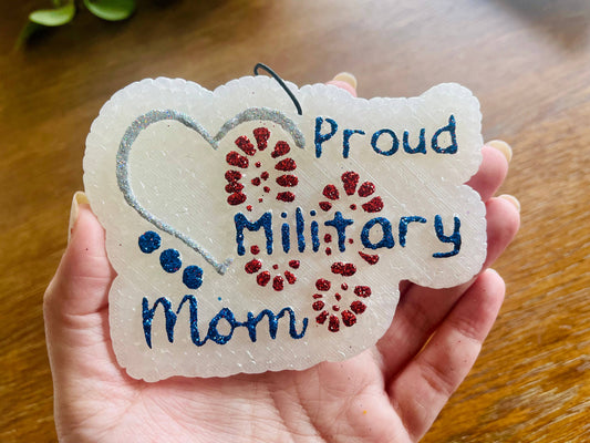 Patriotic Proud Military Mom Car Freshie