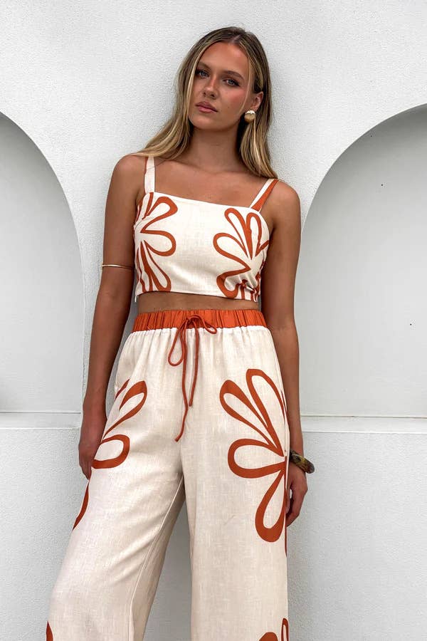 Halter Crop Top Pants Set