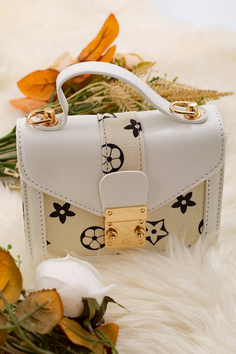 Girls White & Cream Purse