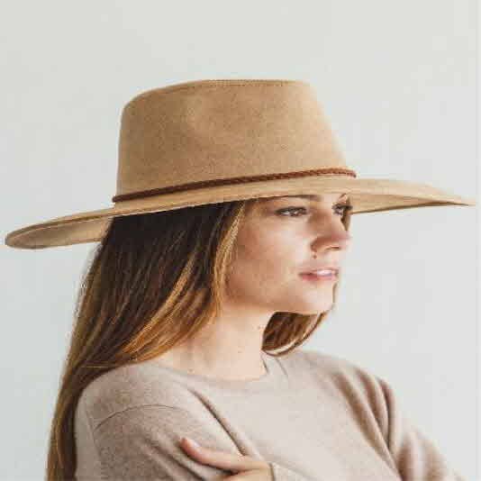 Wide Brim Suede Hat