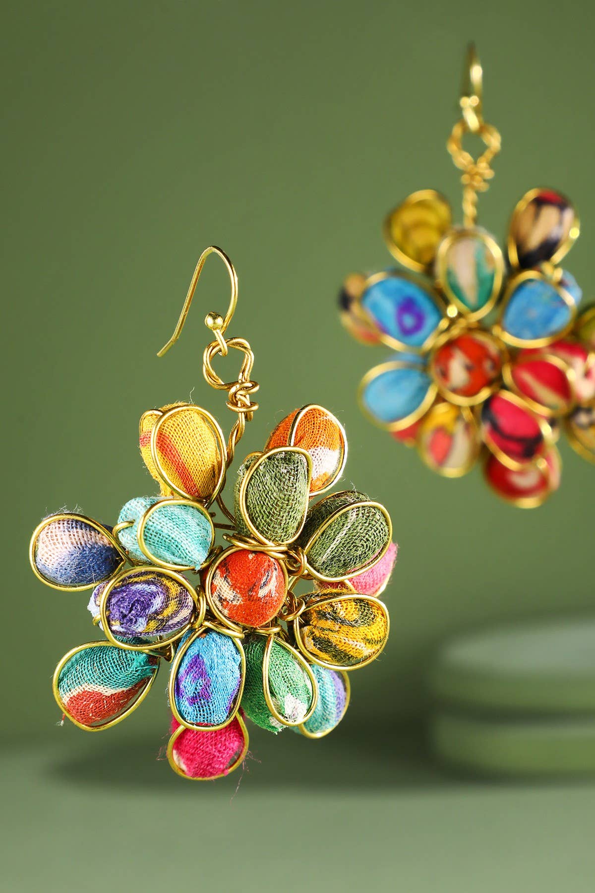 Handmade Beaded Flower Earrings