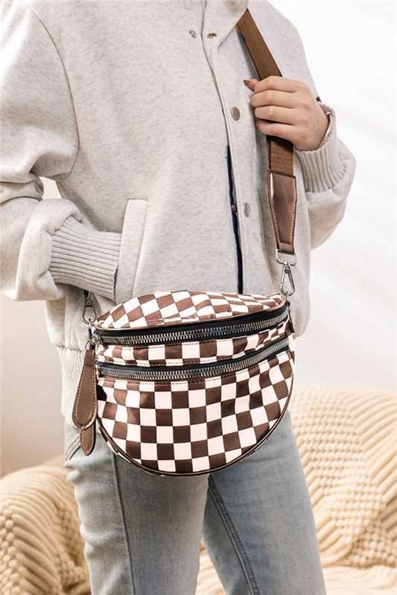 Double Zip Crescent Sling Bum Bag