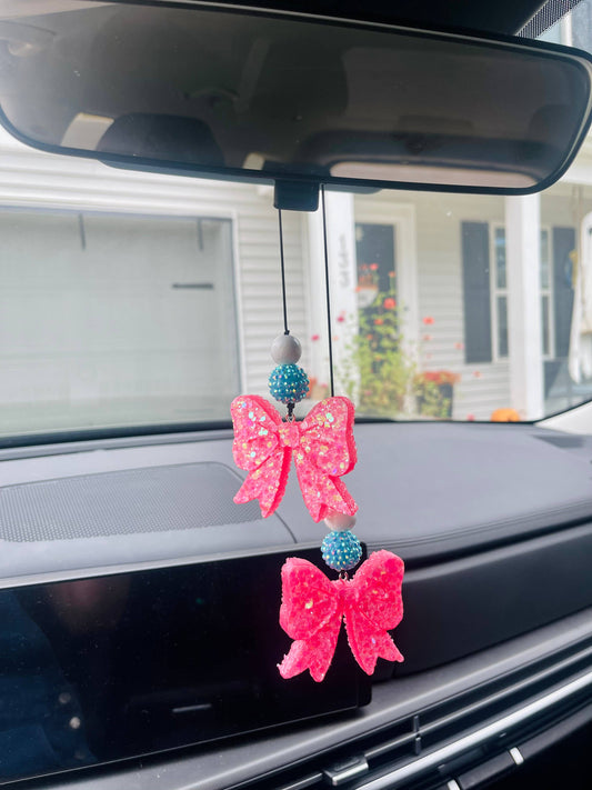 Double Bow Dangle Car Freshie 