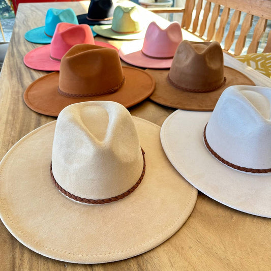 Wide Brim Suede Hat