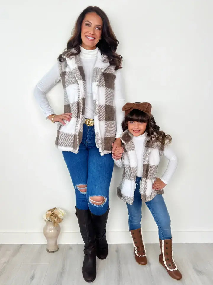 Mommy & Me Plaid Vest