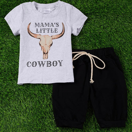 Mama’s Little Cowboy Shorts Set