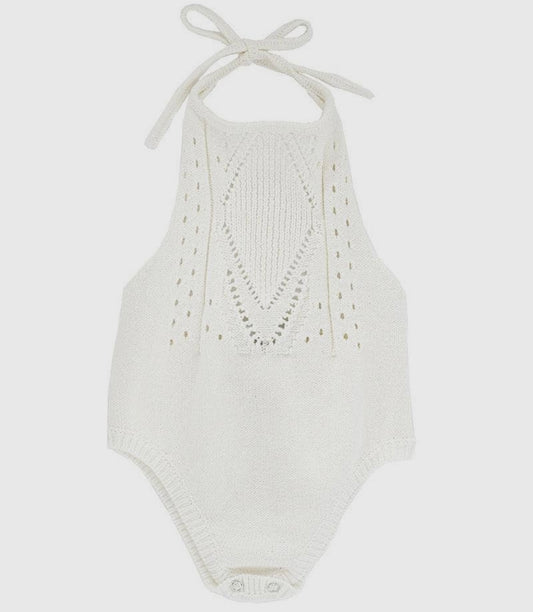 Infant White Crochet Onesie
