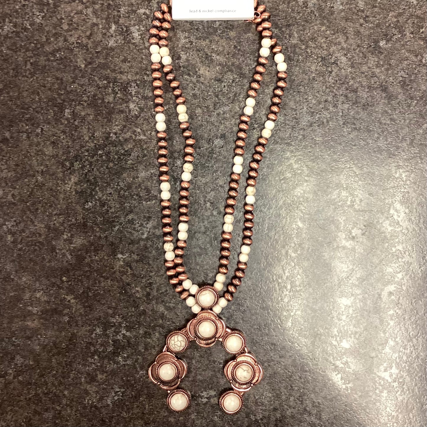 Cream and Copper Squash Necklace