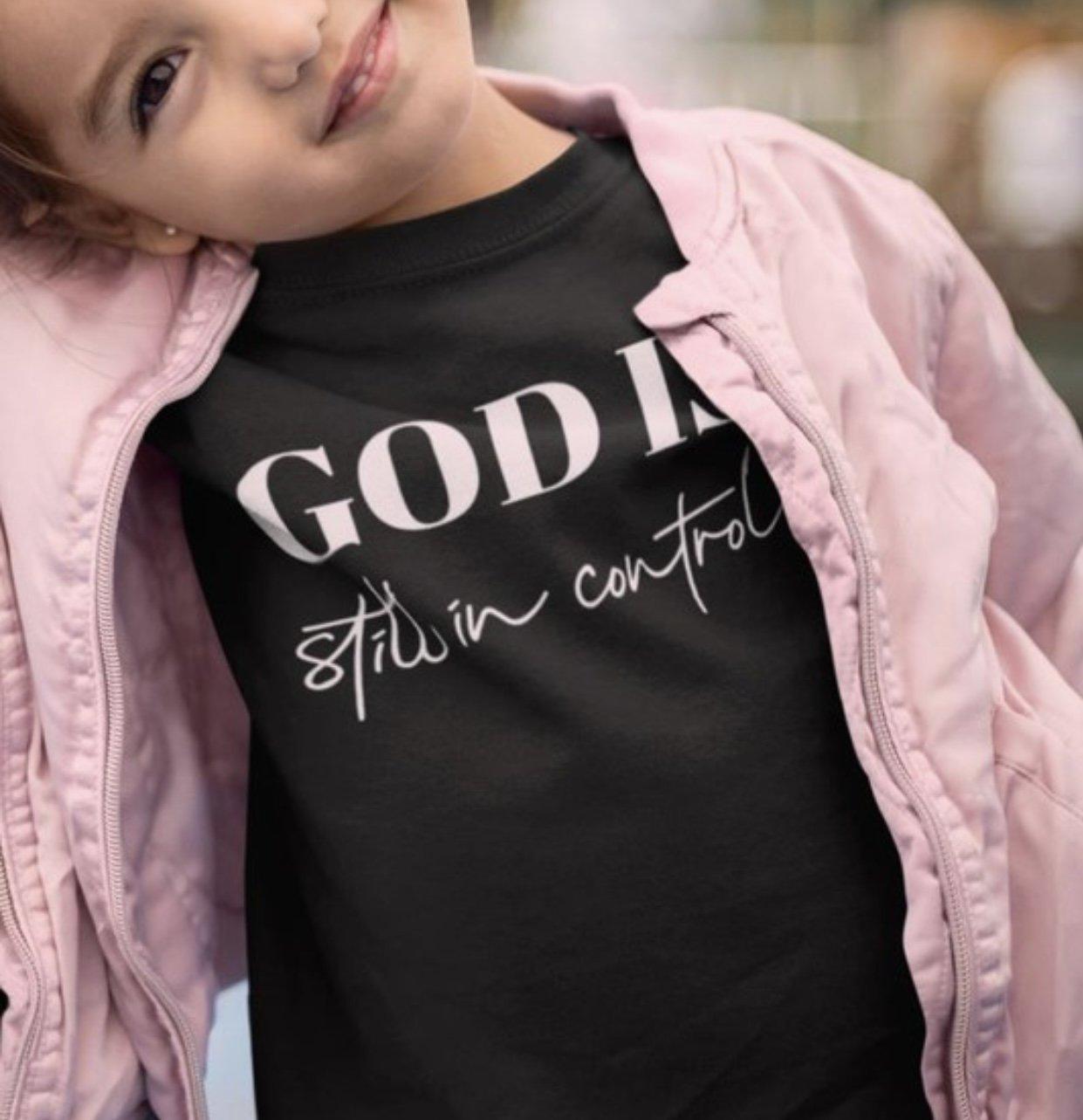 Girls “God Is” Tee-Black w White